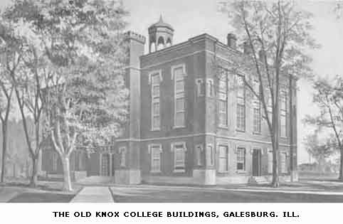 THE
OLD KNOX COLLEGE BUILDINGS, GALESBURG. ILL.