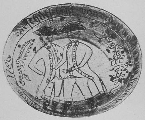 SGRAFFITO PLATE Manufactured by One of the Oldest
Pennsylvania German Potterers in 1786