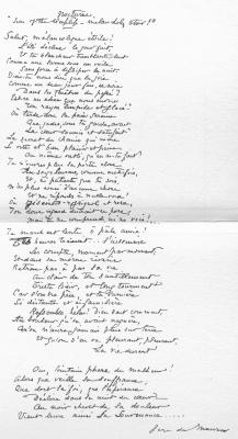 Manuscript of "Nocturne"
"Sun of the Sleepless&mdash;Melancholy Star!"&mdash;BYRON.
Translated into French by George du Maurier.
The English Illustrated Magazine, September 13, 1886.