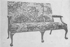 Examples of line reproductions. The lacquer chairs carry
 out the true feeling of the old with great skill.