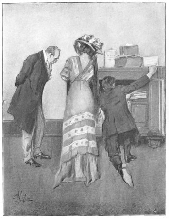 Mrs. Weatherley and the cashier looked over his
shoulder.