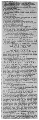 John Newbery&rsquo;s Advertisement of Children&rsquo;s Books