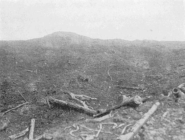 THE WINDMILL OF POZI&Egrave;RES AND THE SHELL SHATTERED GROUND AROUND IT