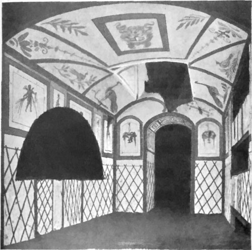 FIG. 17.&mdash;CHAMBER IN CATACOMBS, SHOWING WALL
DECORATION.