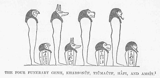 204.jpg the Four Funerary Genii, Khabson�f, Ti�ma�tf, Hapi, and Ams�t. 1 
