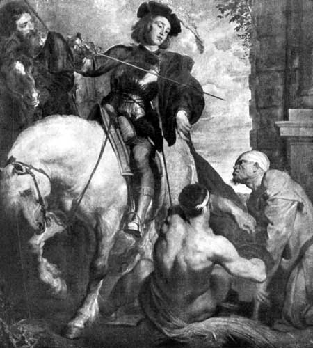 ST. MARTIN DIVIDING HIS CLOAK WITH A BEGGAR Church of
Saventhem