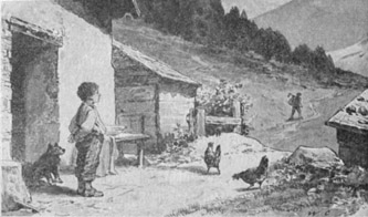 Das B&uuml;blein schaute mit den gro&szlig;en, dunklen Augen lange hinaus dem Vater nach