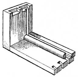 Fig. 24.&mdash;Glueing Ploughslips
    to Drawer.