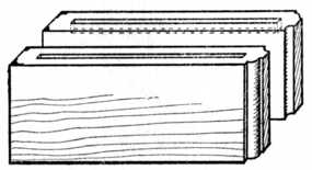 Fig. 106.&mdash;Part of Sideboard Top; grooved
with ends left blind. (The boards are
shown upright.)