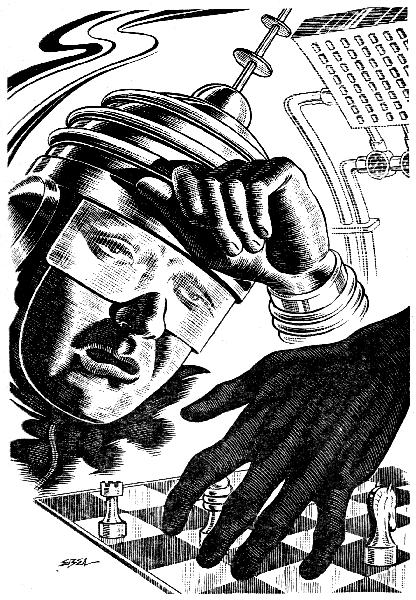 Frontispiece:
spaceman studying a chessboard.