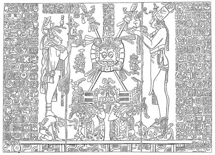 Fig. 60.&mdash;Tablet at Palenque.