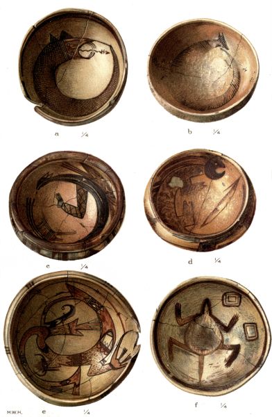 PL. CXXXII&mdash;
FOOD BOWLS WITH FIGURES OF REPTILES FROM SIKYATKI