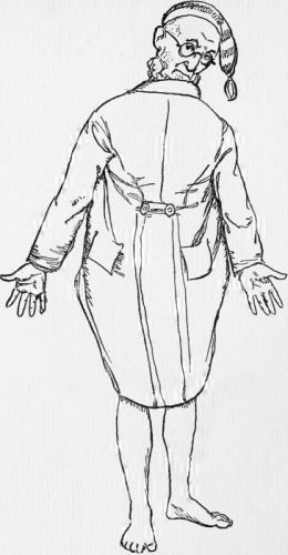 "The Latin-Grammar-Master
Had A Spare Nightcap Lent Him And A Longtail Coat
Which He Wore Hind Side Before."