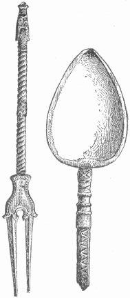 32.&mdash;BRONZE FORK AND SPOON. (Perrot and Chipiez.)