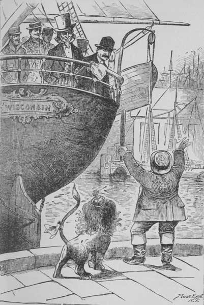 LEAVING LIVERPOOL.&mdash;GEORGE BIDWELL'S FAREWELL TO JOHN
BULL.