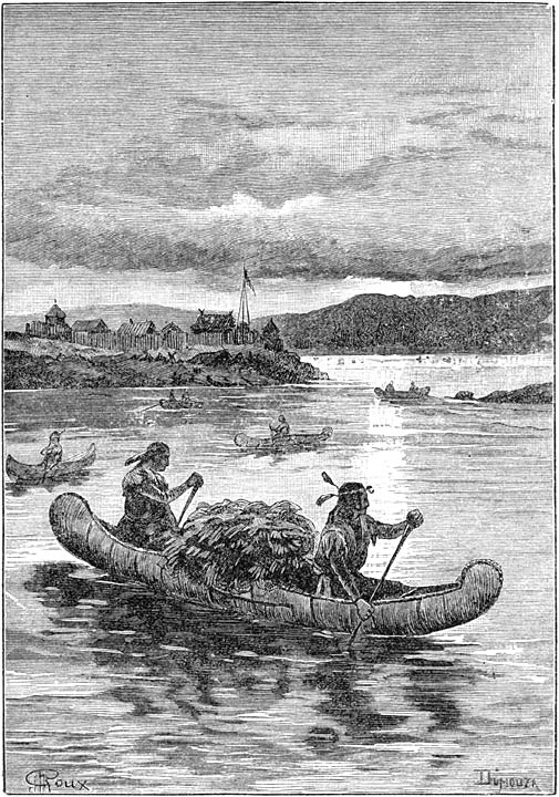 Eene ba&iuml;darre, of sloep van geoliede beestenvellen. Zie bl. 149.