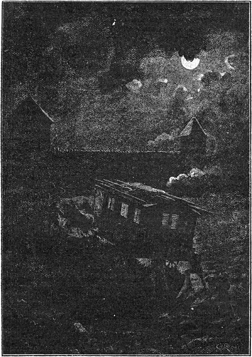 Door eene bochtige kloof tusschen steile heuvelen. (Zie bl. 169.)