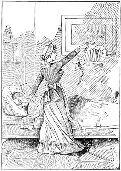 "With a smothered exclamation of
triumph she draws away a silken belt!"&mdash;page 315.