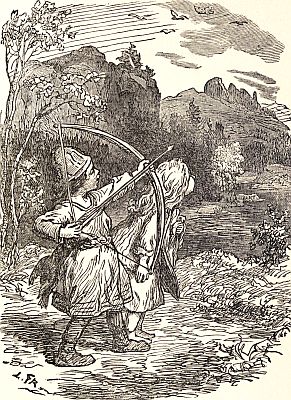 And here beside her was a little fellow with a bow and arrows, such as she had never seen before.