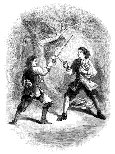 He attacked the captain with such fury that their swords
engaged at the hilt.