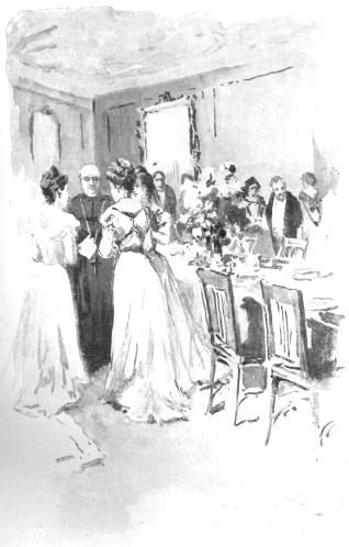 A vend&eacute;gsereg vissza&ouml;z&ouml;nl&ouml;tt a kast&eacute;lyba &eacute;s az eb&eacute;dlőbe gyűlt.