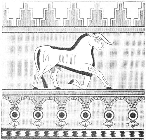 Fig. 118.&mdash;Ornament painted upon plaster; from Layard.