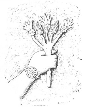 Fig. 133.&mdash;Bouquet of flowers and buds; from Layard.