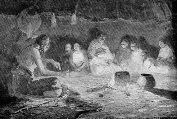 SMOKY DAY TELLING TALES OF OLD DAYS AROUND HIS FIRE.

Page 5