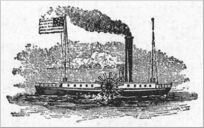THE CLERMONT.
Rob-ert Ful-ton's first Steam-boat.