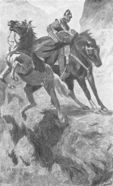 Alvarado threw his right arm around her, and with a force
superhuman dragged her from the saddle.