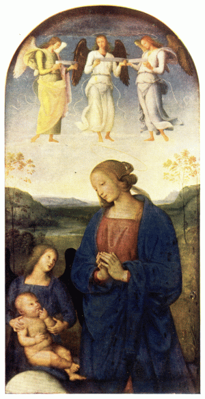 PLATE VI.&mdash;PIETRO PERUGINO

CENTRAL PORTION OF ALTAR-PIECE

National Gallery, London