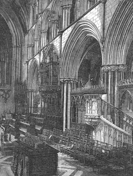 THE CHOIR OF WORCESTER CATHEDRAL.