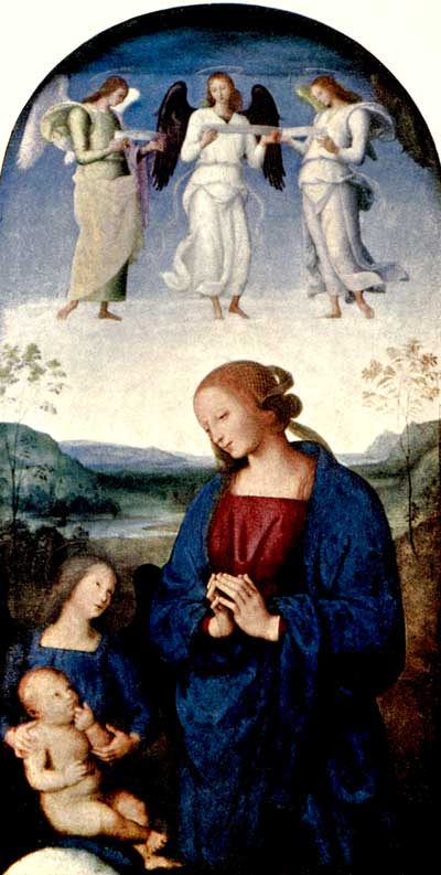 PLATE I.&mdash;VIRGIN AND CHILD WITH ADORING ANGELS