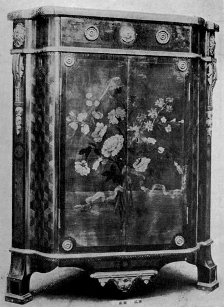 Plate 48.&mdash;Encoignure, signed J. F. Oeben, in the Jones
bequest, Victoria and Albert Museum.

