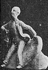 Jos&eacute; Ribeiro―Caricatura em barro de Manuel Monterroso