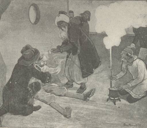 Kidd&rsquo;s companions endeavouring to restore evaporating
portions of his anatomy with a steam-atomizer