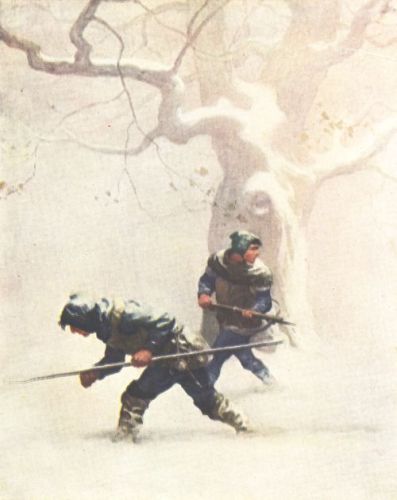 And Lawless, keeping half a step in front of his companion and holding his head forward like a
hunting-dog upon the scent, ... studied out their path