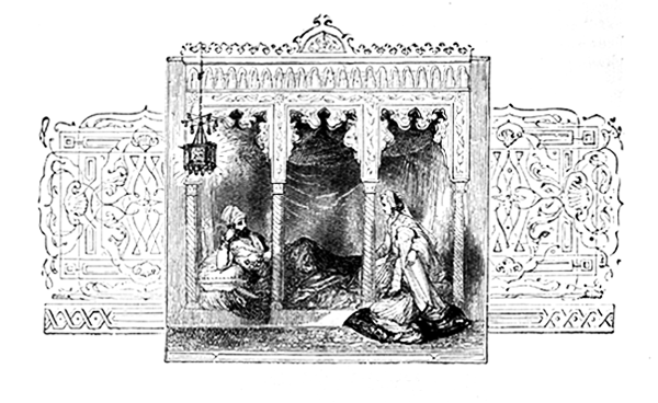 Head-piece to Chapter I.--Shahraz&aacute;d narrating her Stories