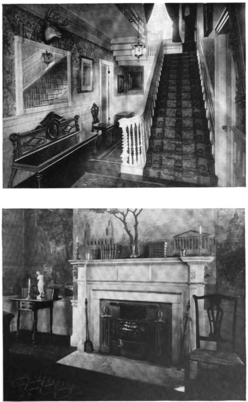 Plate IV.&mdash;Hallway, Cabot Low House, 1748; Fireplace, Oliver House.