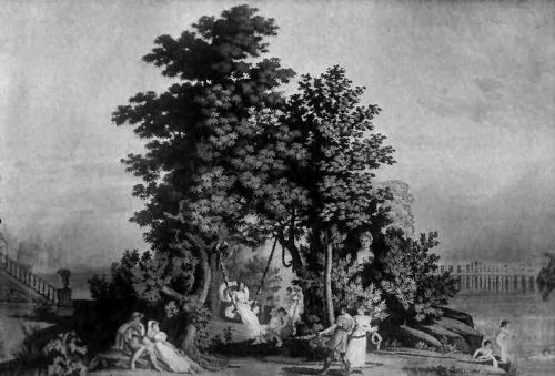 Plate XXIII.&mdash;Adventures of Telemachus paper, Nymphs Swinging.