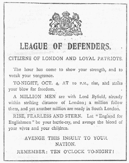 LEAGUE OF DEFENDERS.
CITIZENS OF LONDON AND LOYAL PATRIOTS.