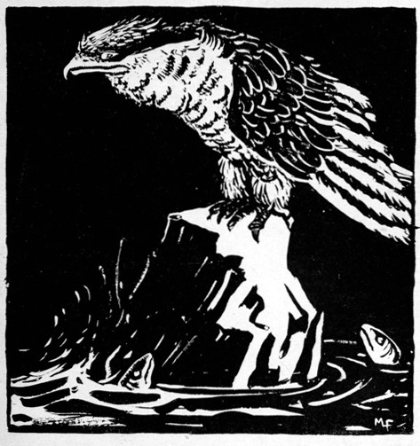 AND WITH HIS MAGIC POWER HE CHANGED HER INTO A
FISH-HAWK AND SENT HER OUT TO THE OCEAN