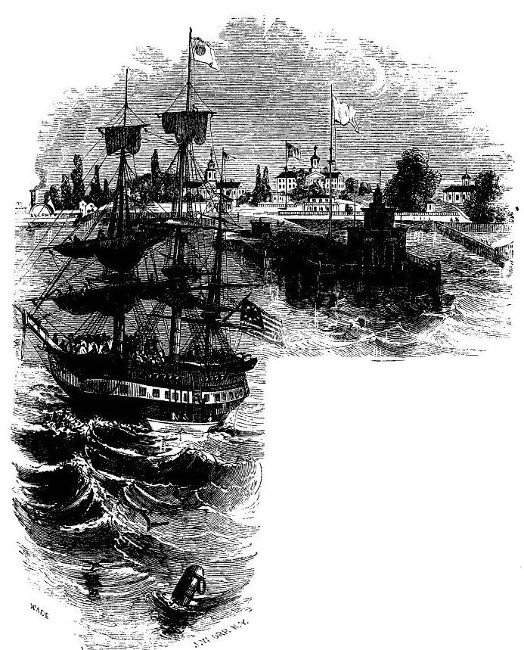 HEALTH-OFFICER BOARDING AN IMMIGRANT SHIP, QUARANTINE,
STATEN ISLAND.