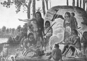 a. "A family from the tribe of the wild Sautaux Indians on the Red River." Drawn from
nature, 1821