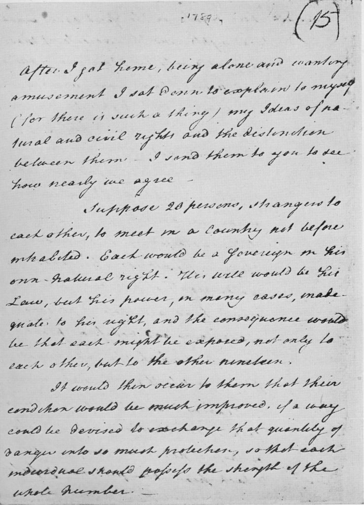 A PAGE OF JEFFERSON'S REFLECTIONS ON THE
ARTICLES OF CONFEDERATION