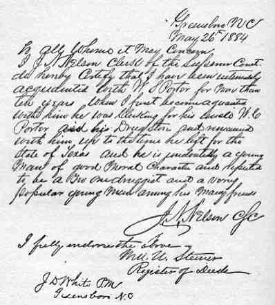 Letter&mdash;a young man of good moral character . . .