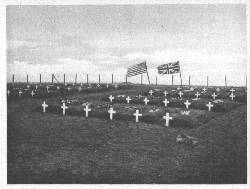 Graves of American soldiers who perished in the sinking
of the Tuscania, at Port Charlotte, Island of Islay, Scotland
(Times Photo Service)