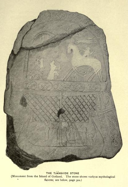  (Monument from the Island of Gotland.
The stone shows various mythological figures; see below, page 302.)
