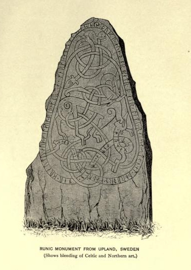 Runic Monument from Upland, Sweden (Shows blending of
Celtic and Northern art.)