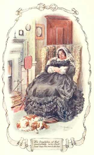 The temptation of the comfortable arm-chair had been too much for
her